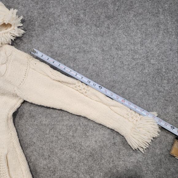 Sisandina Handicrafts Womens L Large? 100% Wool Ecuador Fringe Cardigan Sweater - Picture 9 of 15